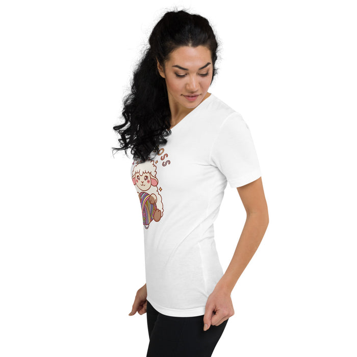 YARN BOSS - Unisex Short Sleeve V-Neck T-Shirt