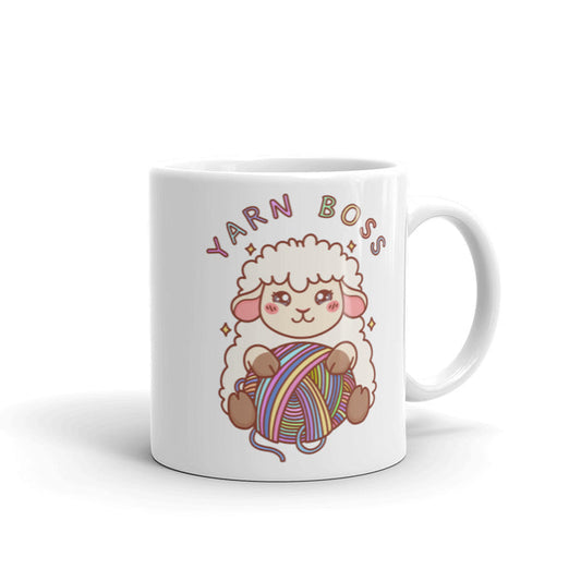 YARN BOSS - white glossy mug