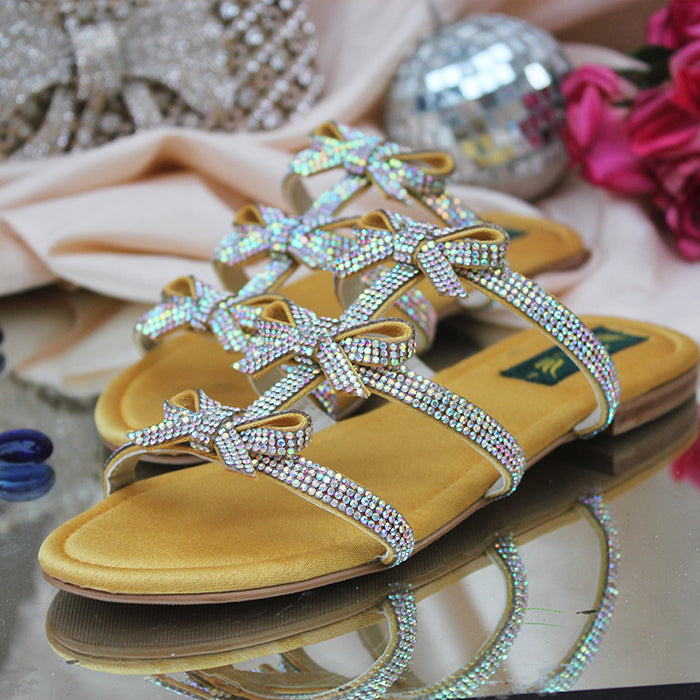 Yellow Fancy Formal Slipper For Women's.