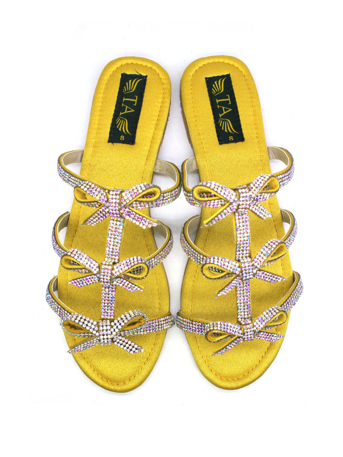 Yellow Fancy Formal Slipper For Women's.