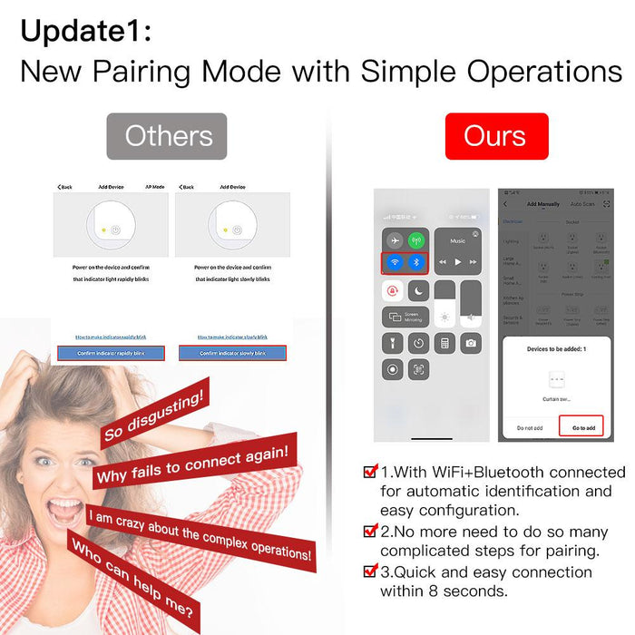 ZigBee RF Smart Touch Curtain Roller Blinds Shutter Switch Tuya Smart Life App Wireless Control Works with Alexa and Google Home US - Moes