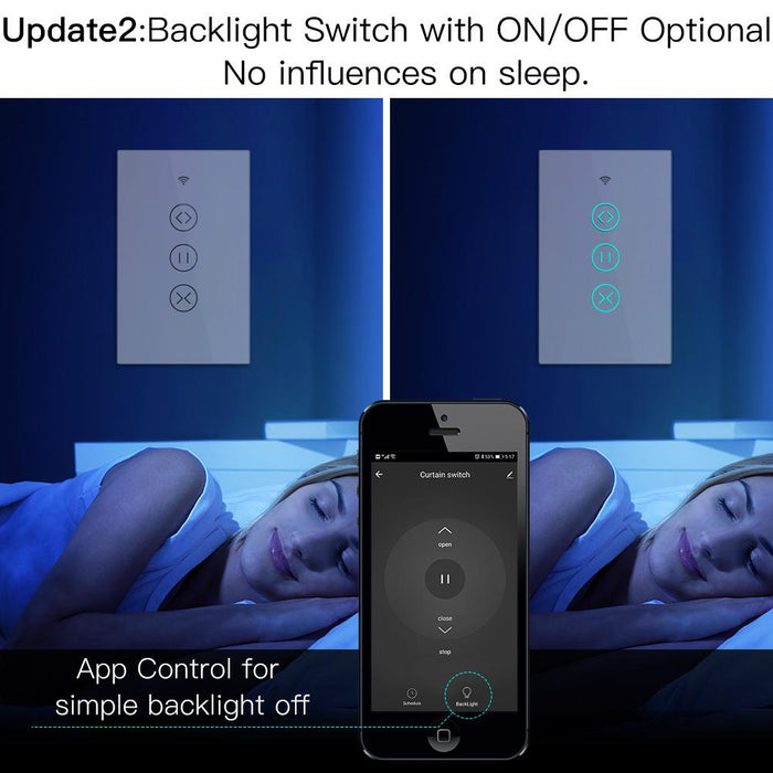 ZigBee RF Smart Touch Curtain Roller Blinds Shutter Switch Tuya Smart Life App Wireless Control Works with Alexa and Google Home US - Moes