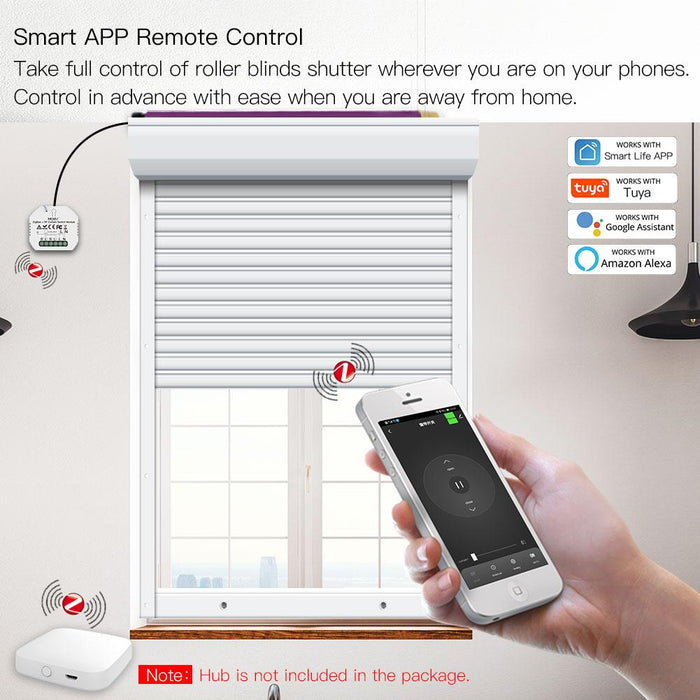 ZigBee DIY RF433 Smart Curtain Switch Module for Electric Motorized Roller Blinds Shutter Motor 2MQTT Available - Moes