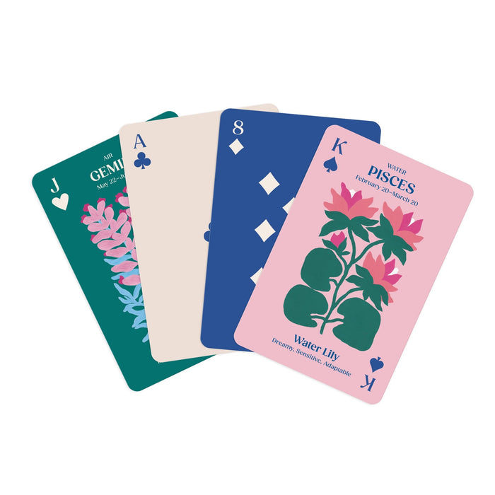 Zodiac Flowers Playing Card Set Playing Card Game Set Liv Lee